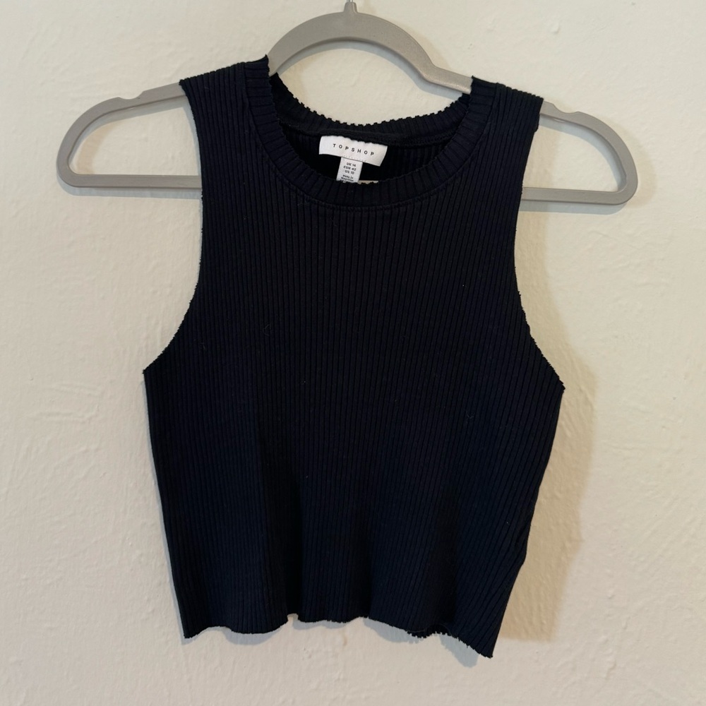 Topshop black tank top, size 10